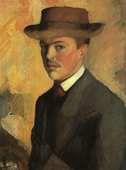 奧古斯特 馬尅 Self-Portrait with Hat